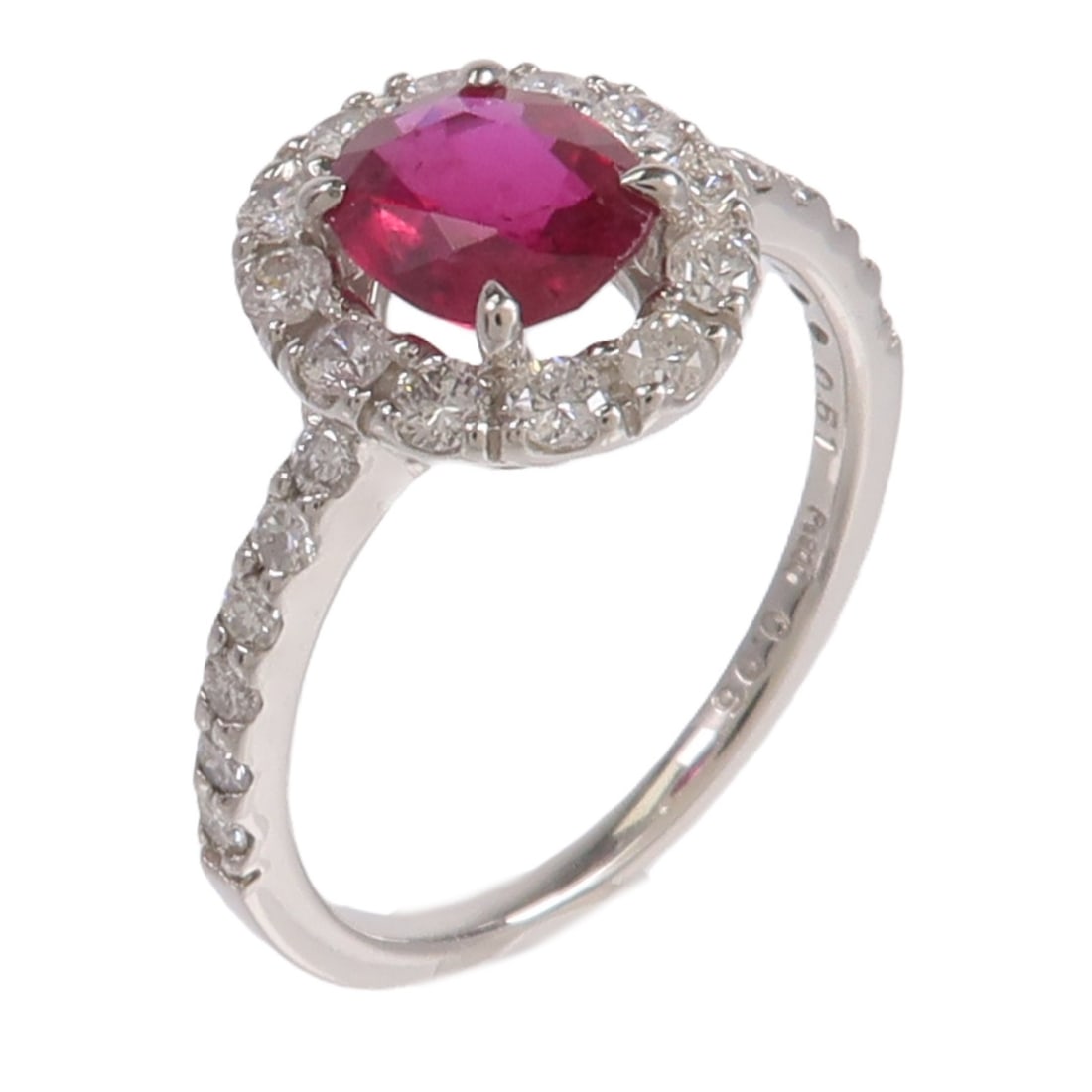 Pt900 Platinum Ruby Diamond Ring JEWELRY US 5.5 (1 of 7)