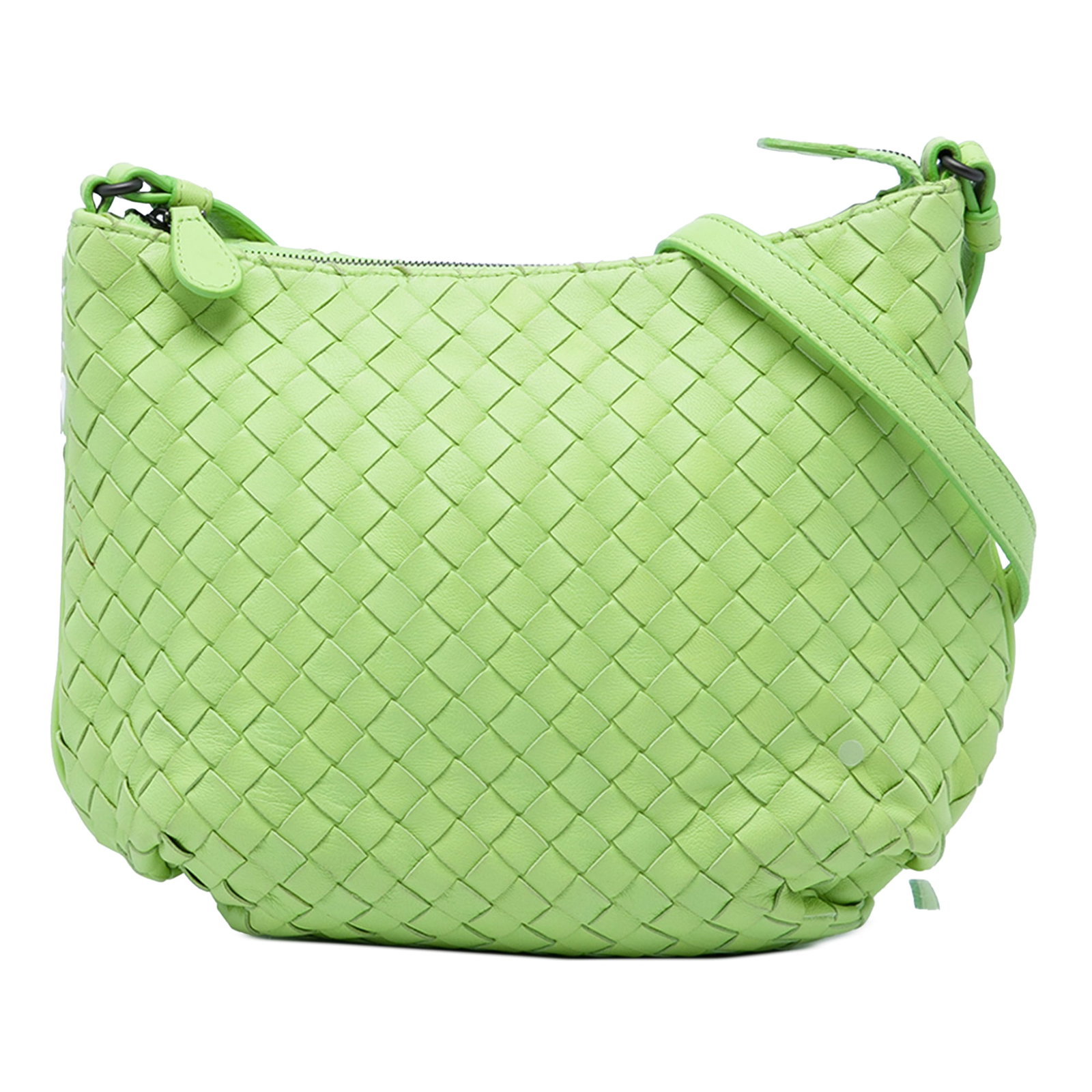Bottega Veneta Intrecciato Small Nappa Leather Crossbody Bag Green: Bottega Veneta Intrecciato Small Nappa Leather Crossbody Bag Green Bottega Veneta Small Nappa Intrecciato Crossbody bag from Italy, crafted in woven nappa leather with a flat leather shoulder strap an