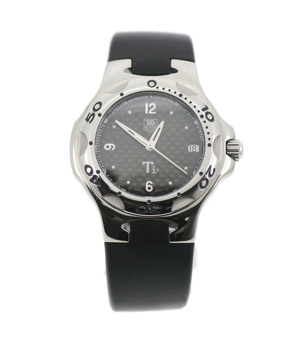 TAG Heuer Kirium WL1180 Men's Titanium Quartz Analog Wristwatch: TAG Heuer Kirium WL1180 Men's Titanium Quartz Analog Wristwatch This TAG Heuer Kirium Titanium WL1180 wristwatch features a 37mm titanium case with a unidirectional rotating silver bezel and a black a
