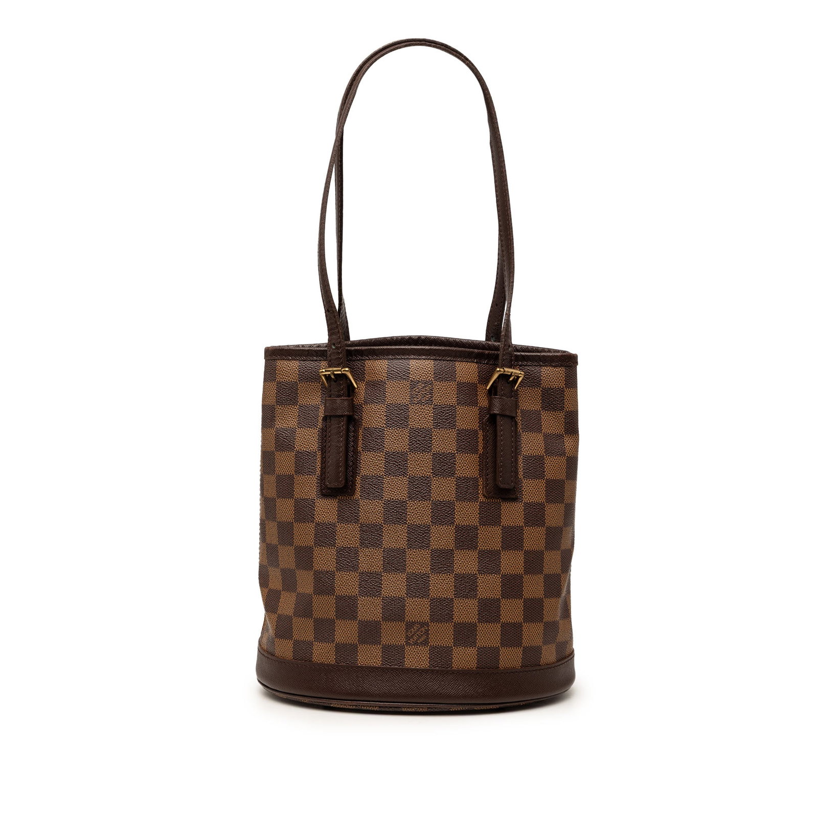Louis Vuitton Marais Shoulder Bag Damier Ebene Brown: Louis Vuitton Marais Shoulder Bag Damier Ebene Brown Louis Vuitton Damier Ebene Marais bag in brown, made in France. It features a damier ebene canvas body with leather trim, adjustable flat leather s
