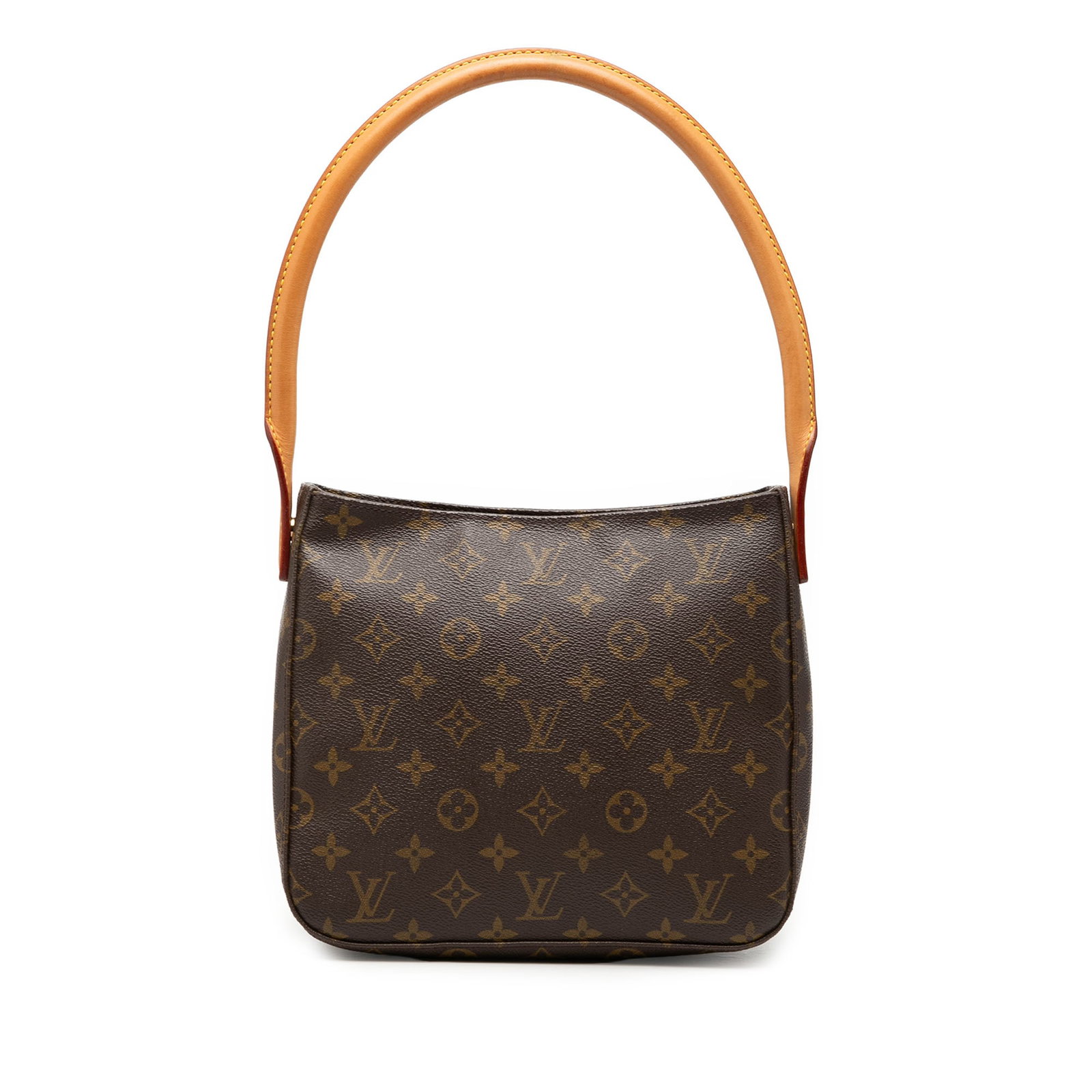 Louis Vuitton Looping MM Monogram Shoulder Bag Brown: Louis Vuitton Looping MM Monogram Shoulder Bag Brown The Louis Vuitton Monogram Looping MM is a brown bag made with monogram canvas and a rolled leather shoulder strap. It features a top zip closure a