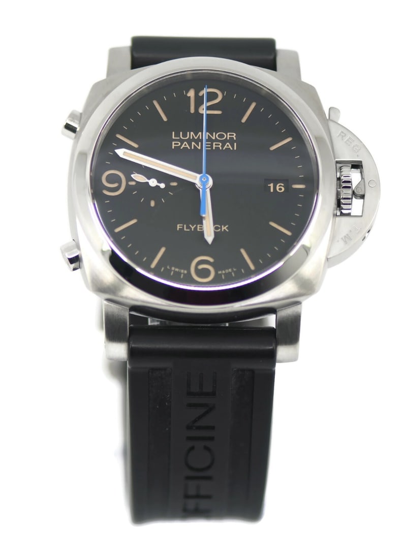 Panerai Luminor Flyback PAM00524 Stainless Steel Automatic Watch with Box and Papers: Panerai Luminor Flyback PAM00524 Stainless Steel Automatic Watch with Box and Papers Discover the Panerai Luminor Flyback, a stunning wristwatch that embodies precision and style. Crafted from high-qu