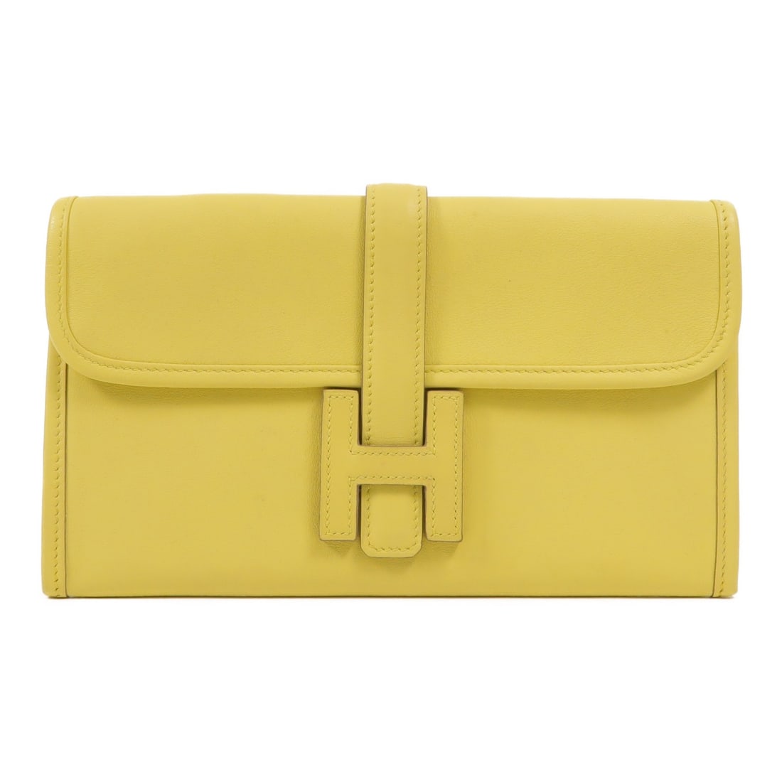 Hermes Jige Duo clutch in Veau Swift leather Jaune de Naples (1 of 18)
