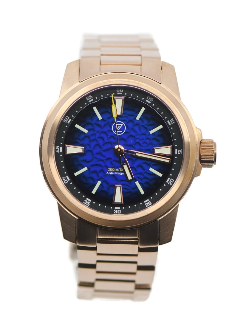 Zelos Aurora Field 38 mm automatic bronze wristwatch with box papers (1 of 6)