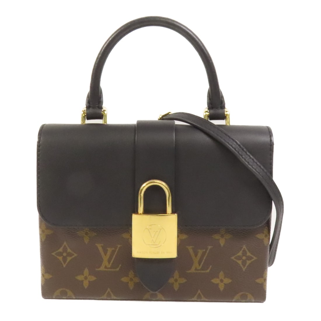 Louis Vuitton Locky BB Monogram Shoulder Bag M44141 Brown Black: Louis Vuitton Locky BB Monogram Shoulder Bag M44141 Brown Black The Louis Vuitton Locky BB is a 2-way shoulder handbag in Brown and Black, featuring Monogram and PVC coated canvas construction. It com