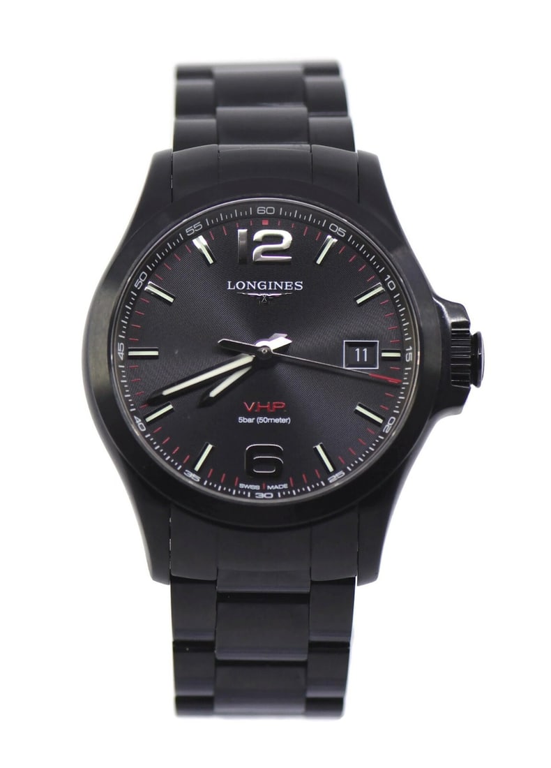 Longines Conquest L3.726.4.56.6 Stainless Steel Quartz Watch with Box and Papers: Longines Conquest L3.726.4.56.6 Stainless Steel Quartz Watch with Box and Papers Experience the elegance of the Longines Conquest PVD VHP Stainless Steel Watch, model L3.726.4.56.6. This exquisite wri