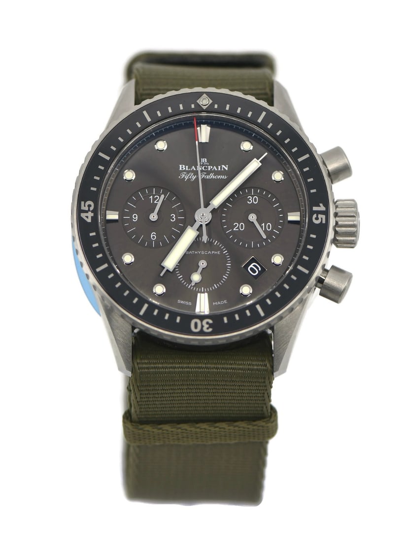 Men's Fifty Fathoms Bathyscaphe Automatic Stainless Steel Wristwatch 43mm by Blancpain (1 of 6)
