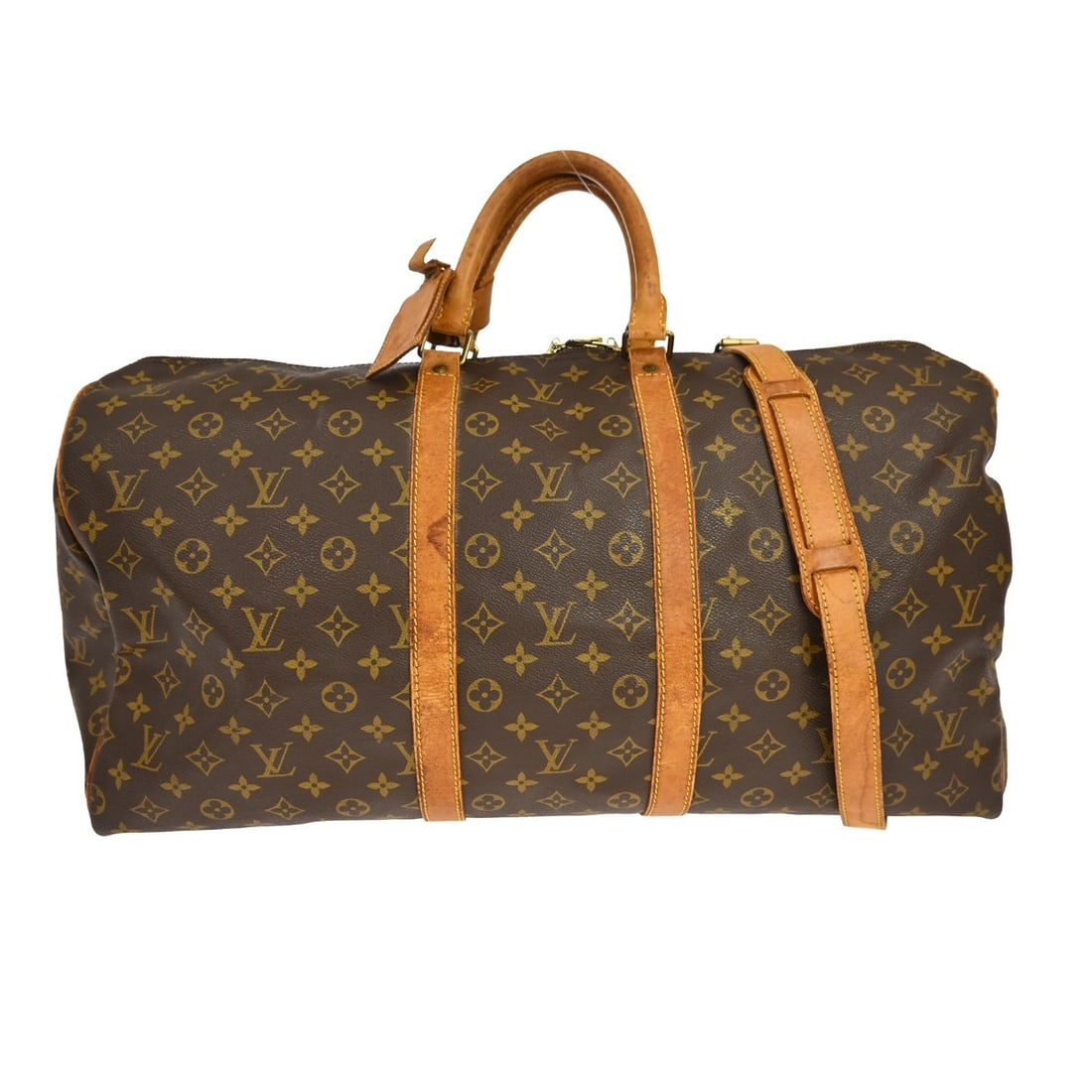 Louis Vuitton Keepall Bandouliere 55 Monogram Travel Duffle Bag M41414: Louis Vuitton Keepall Bandouliere 55 Monogram Travel Duffle Bag M41414 This Louis Vuitton Keepall Bandouliere 55 is a vintage monogram duffle bag made in France. It features a zip closure, double hand
