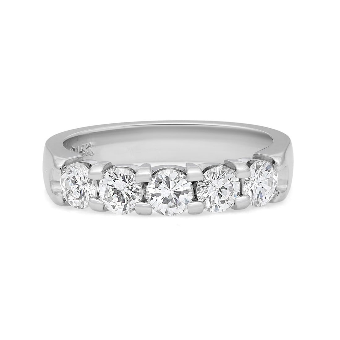 Rachel Koen 1.00ctw Diamond Wedding Band Ring 14K White Gold Size 6.5 (1 of 5)