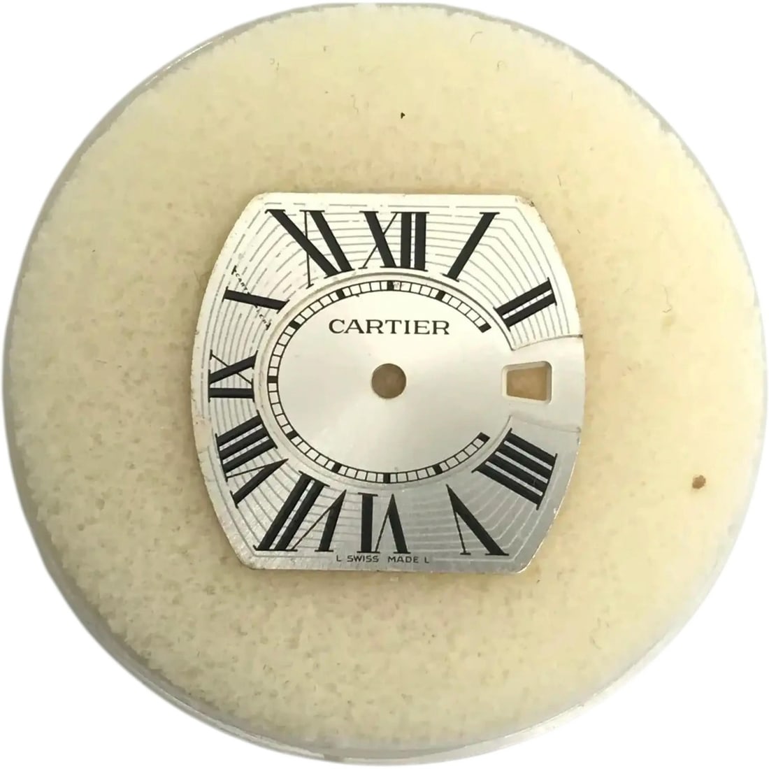 Cartier W62016V3 silvered opaline dial for Roadster watch: Cartier W62016V3 silvered opaline dial for Roadster watch Pre-owned Cartier Roadster silvered opaline watch dial for the W62016V3 model. This is a luxury watch dial made in Switzerland and designed fo