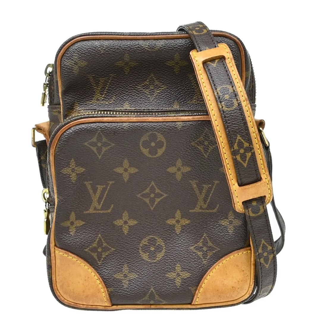 Louis Vuitton Amazone Unisex Brown Canvas Shoulder Bag: Louis Vuitton Amazone Unisex Brown Canvas Shoulder Bag Louis Vuitton Amazone shoulder bag in brown monogram canvas. This unisex bag is made in France and is presented in fair condition with visible we