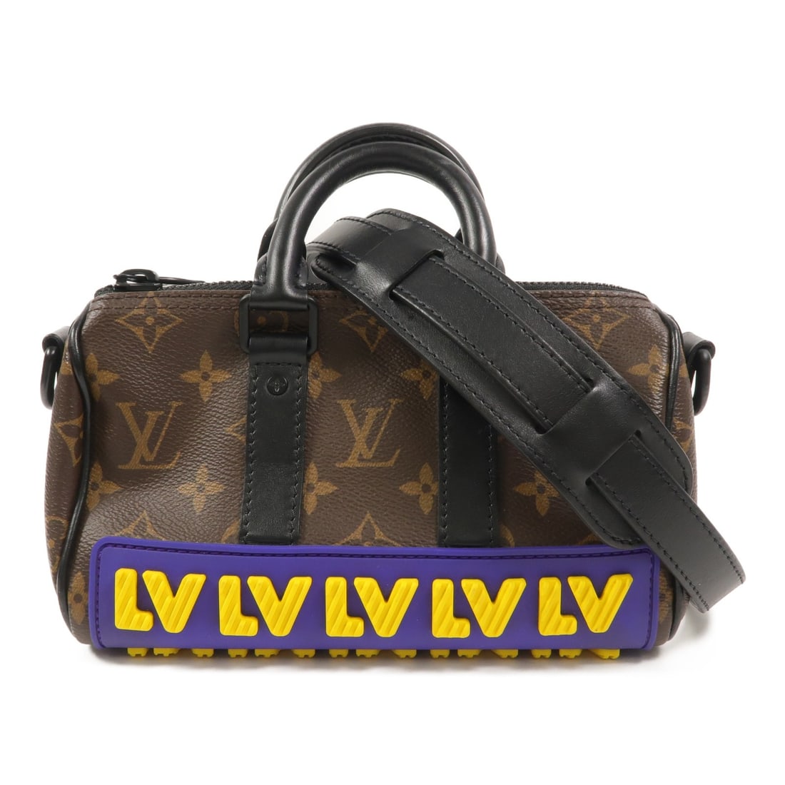 Louis Vuitton M45788 Keepall XS Monogram 2 Way Brown Bag: Louis Vuitton M45788 Keepall XS Monogram 2 Way Brown Bag Louis Vuitton Keepall XS 2 Way Shoulder Hand Bag, model M45788, in brown monogram PVC coated canvas. It comes with a shoulder strap and feature