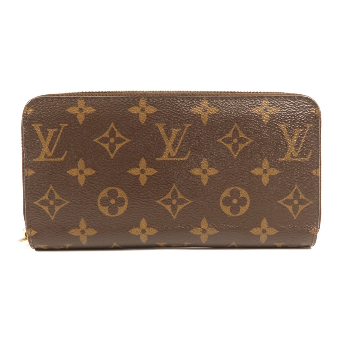 Louis Vuitton M42616 Monogram Long Wallet Brown PVC Coated Canvas: Louis Vuitton M42616 Monogram Long Wallet Brown PVC Coated Canvas A Louis Vuitton zipper long wallet in brown monogram and PVC coated canvas. It features a practical interior layout with three open se