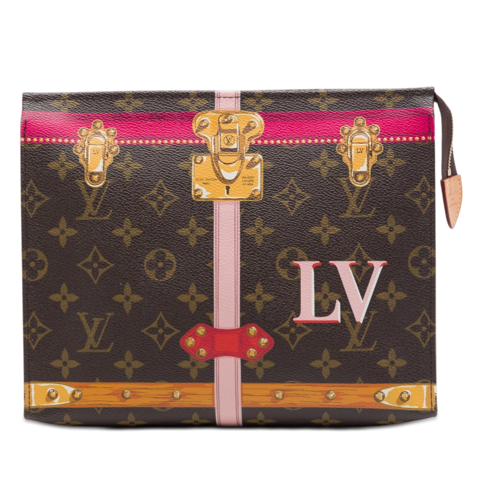 Louis Vuitton Toiletry Pouch 26 Monogram Summer Trunks Bag: Louis Vuitton Toiletry Pouch 26 Monogram Summer Trunks Bag This Louis Vuitton Toiletry Pouch 26 is crafted in monogram canvas with a top zip closure. Made in France, it comes in brown and measures 20 
