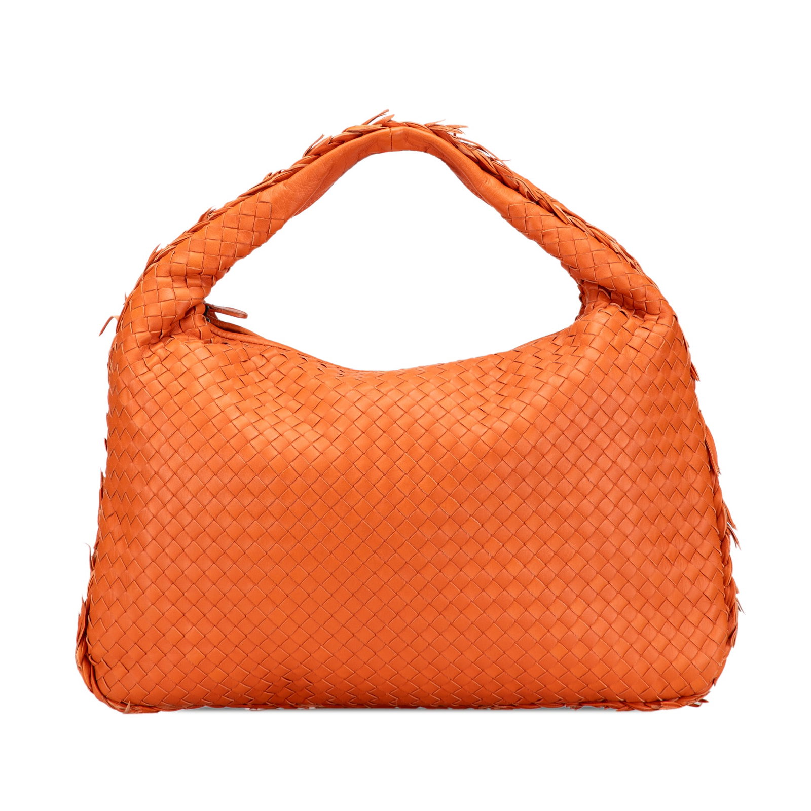 Bottega Veneta Medium Nappa Intrecciato Fuzzy Hobo Bag Orange (1 of 10)