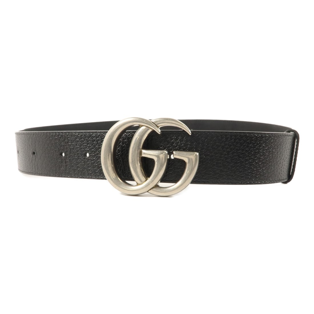 Black calfskin belt Gucci GG Marmont 406831 size 100: Black calfskin belt Gucci GG Marmont 406831 size 100 GUCCI GG Marmont belt model 406831 in black calfskin leather. It features a band width of 4 cm and a waist length range of 96 cm to 105.5 cm, with 
