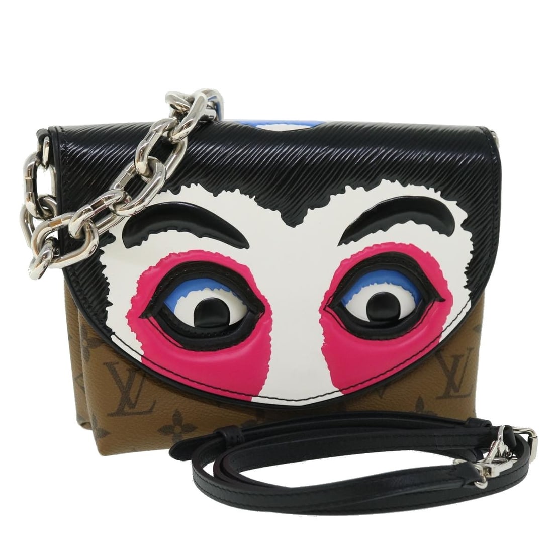Louis Vuitton M43495 Pochette Kabuki Mask Reverse Canvas Shoulder Bag: Louis Vuitton M43495 Pochette Kabuki Mask Reverse Canvas Shoulder Bag This Louis Vuitton Reverse Pochette Kabuki Mask Bag is a shoulder bag made in France from Monogram Reverse Canvas. It comes in the