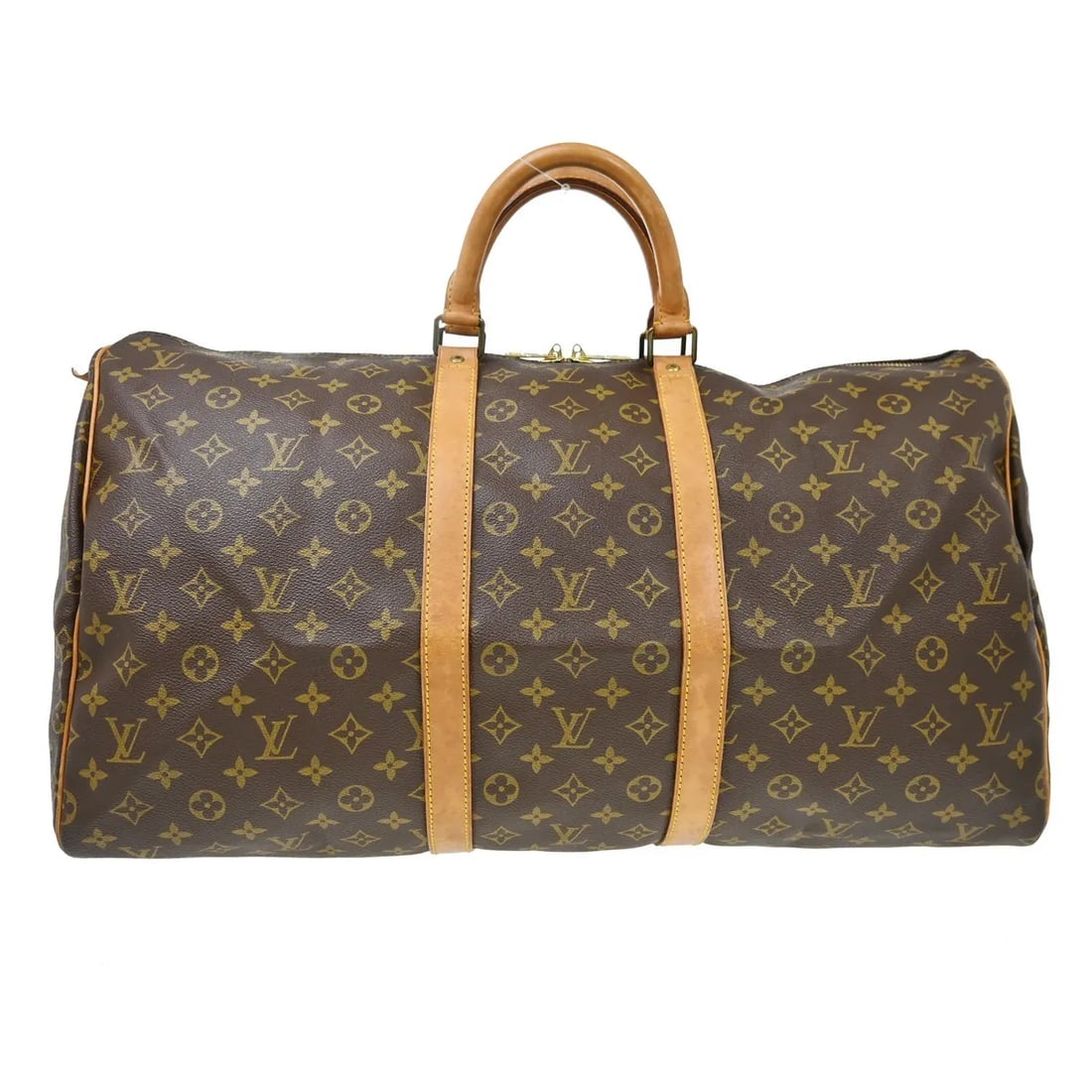 Louis Vuitton Keepall Brown Monogram Canvas Travel Bag: Louis Vuitton Keepall Brown Monogram Canvas Travel Bag Louis Vuitton Keepall in brown monogram canvas. This unisex bag is made in France and remains in good condition with visible wear from use. Exter