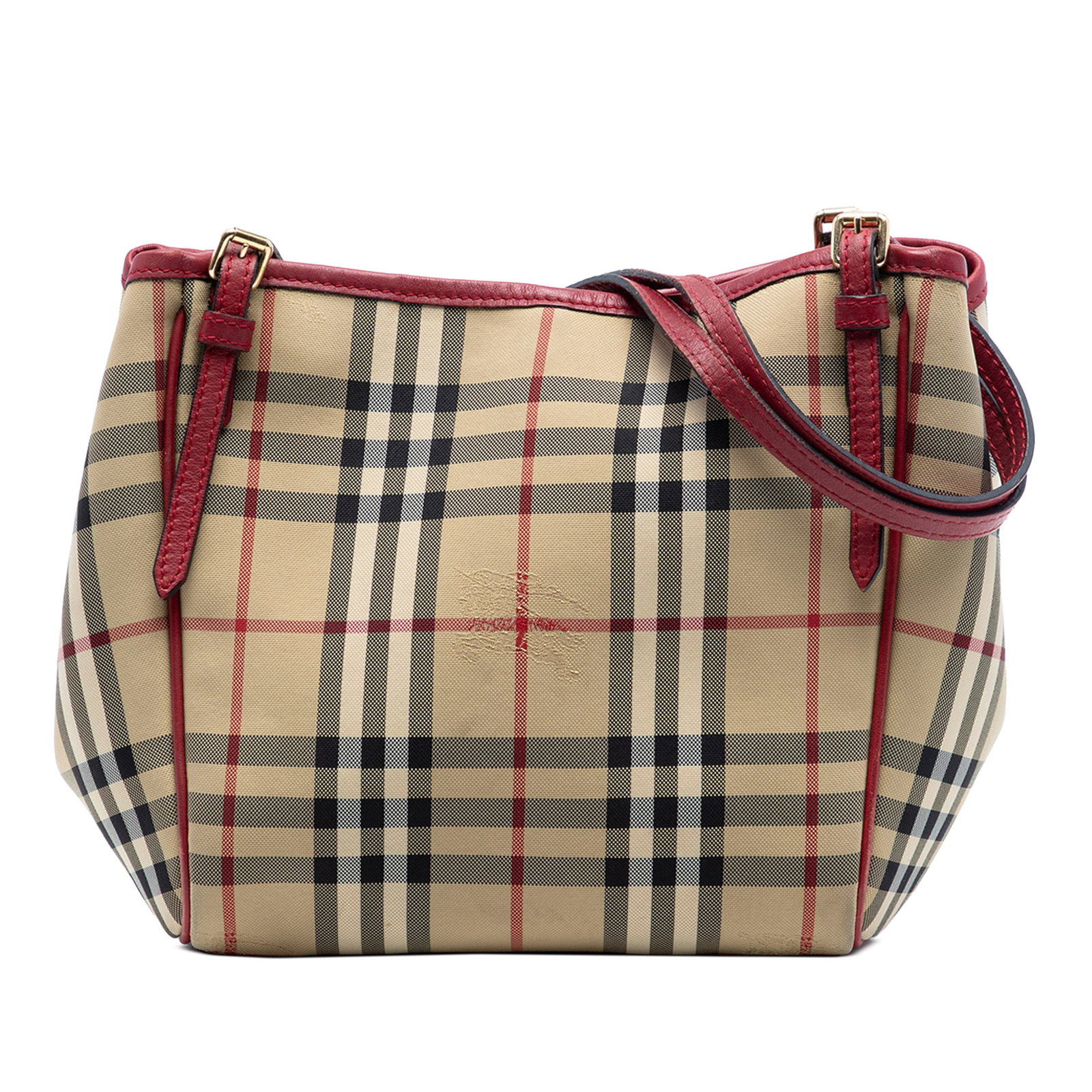 Burberry Canterbury Tote Small Haymarket Check Coated Canvas with Leather Trim: Burberry Canterbury Tote Small Haymarket Check Coated Canvas with Leather Trim This Burberry Small Haymarket Check Canterbury Tote features a coated canvas body with classic Haymarket check pattern an
