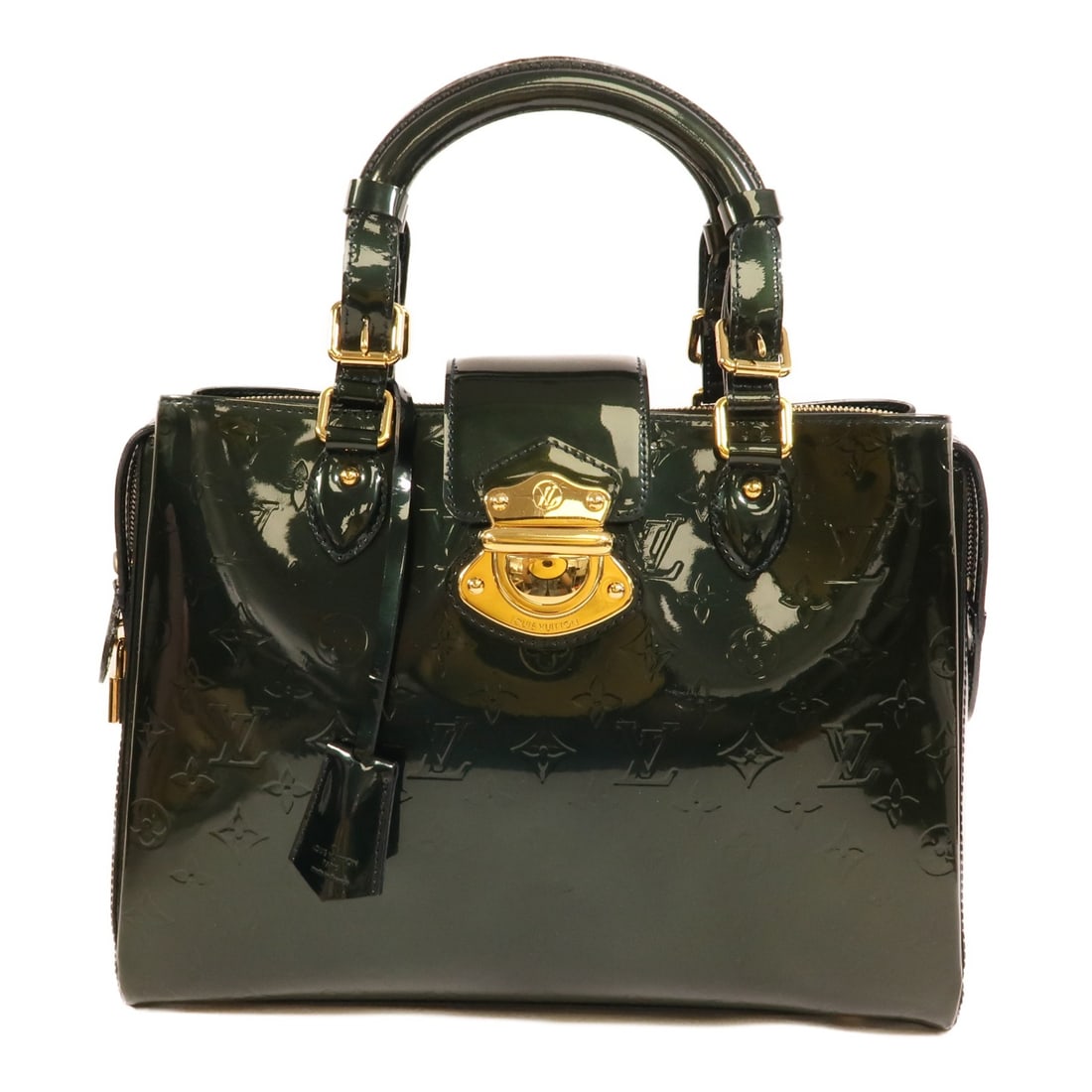 Louis Vuitton Melrose Avenue M93756 Vernis Patent Leather Handbag Green: Louis Vuitton Melrose Avenue M93756 Vernis Patent Leather Handbag Green Louis Vuitton Melrose Avenue handbag in green Monogram Vernis and patent leather. It features gold-tone hardware, a handle drop 
