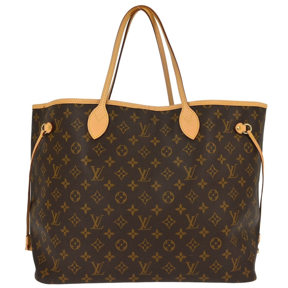 Louis Vuitton Neverfull GM Monogram Canvas Tote M40157 Brown: Louis Vuitton Neverfull GM Monogram Canvas Tote M40157 Brown Louis Vuitton Neverfull GM tote bag in brown Monogram canvas with leather trim and double handles. This large women's tote features a hook-