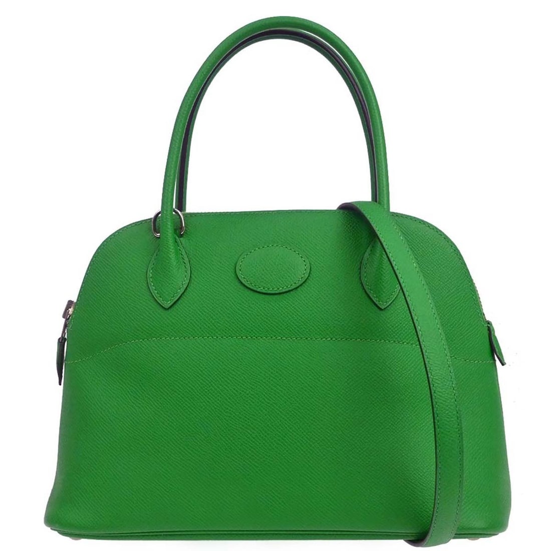 Hermes Bolide 27 Bambou Epsom Leather 2way Satchel Bag: Hermes Bolide 27 Bambou Epsom Leather 2way Satchel Bag Hermes Bolide 27 2way handbag in Bambou Epsom leather with a zip closure and silver-tone hardware. It features double handles, a shoulder strap, 
