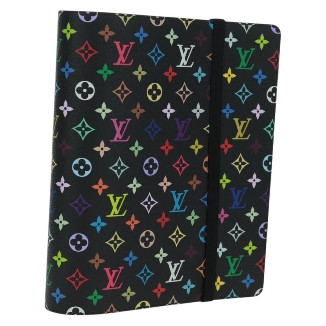 Louis Vuitton Black Multicolor Monogram Canvas Note Cover with Dust Bag: Louis Vuitton Black Multicolor Monogram Canvas Note Cover with Dust Bag This LOUIS VUITTON Multicolor Note Cover features the brand's signature Monogram Canvas in black. Designed for use as a binder o