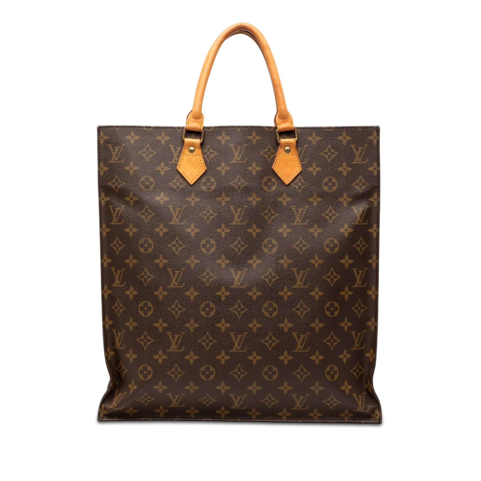 Louis Vuitton Sac Plat Monogram Canvas Tote Bag: Louis Vuitton Sac Plat Monogram Canvas Tote Bag Louis Vuitton Monogram Sac Plat tote bag crafted with a monogram canvas body and rolled vachetta leather handles. The bag features an open top and inter