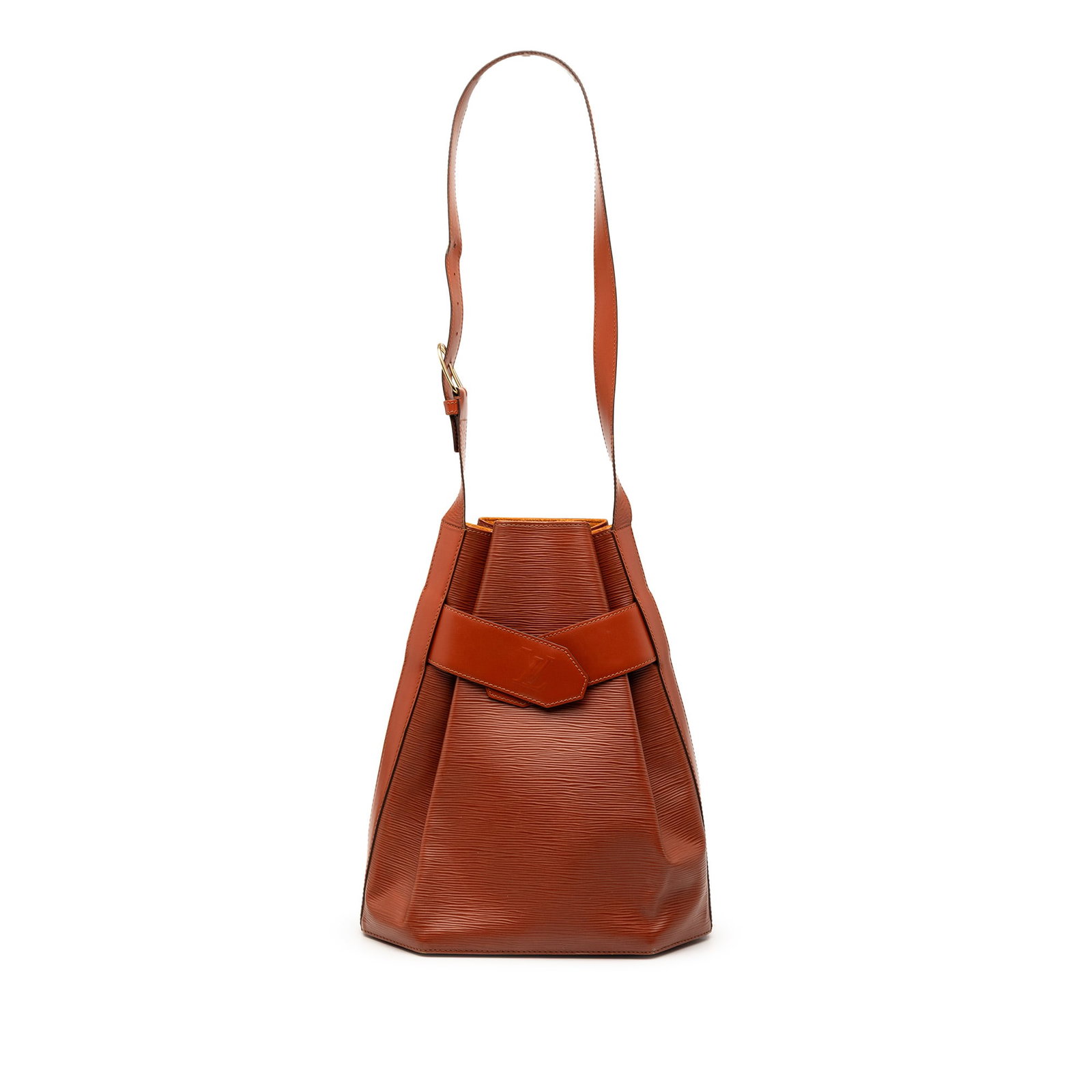 Epi Sac D Epaule GM Shoulder Bag by Louis Vuitton in Brown Leather: Epi Sac D Epaule GM Shoulder Bag by Louis Vuitton in Brown Leather This Louis Vuitton Epi Sac D Epaule GM features an epi leather body in brown, an adjustable leather shoulder strap, and an open top w