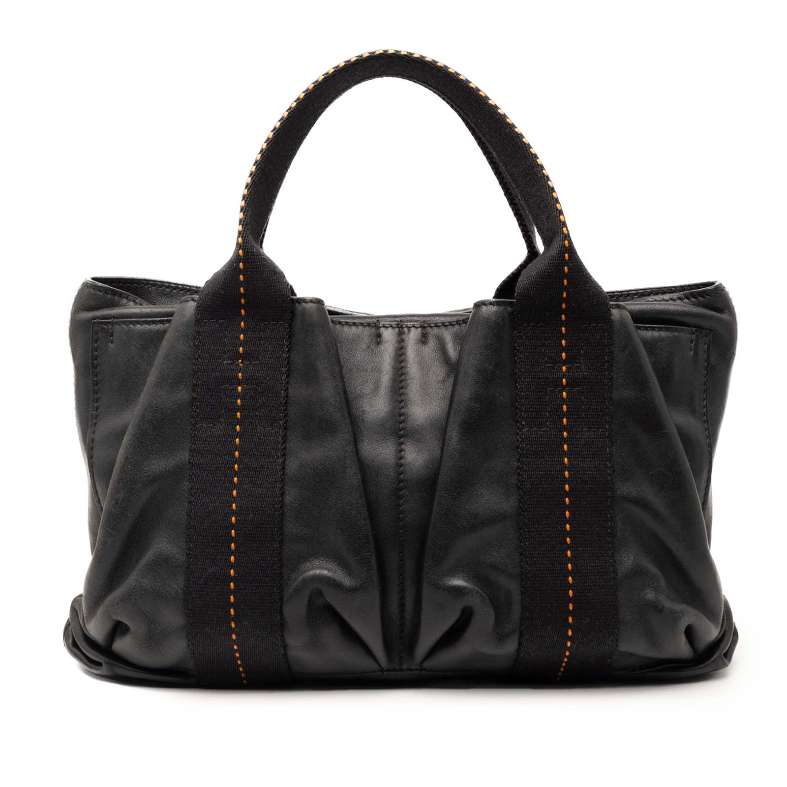 Hermes Caravan Horizontal PM Black Leather Handbag: Hermes Caravan Horizontal PM Black Leather Handbag Hermes Caravan Horizontal PM bag in black leather, made in France. It features flat handles, an exterior open pocket, a top zip closure, and an inter
