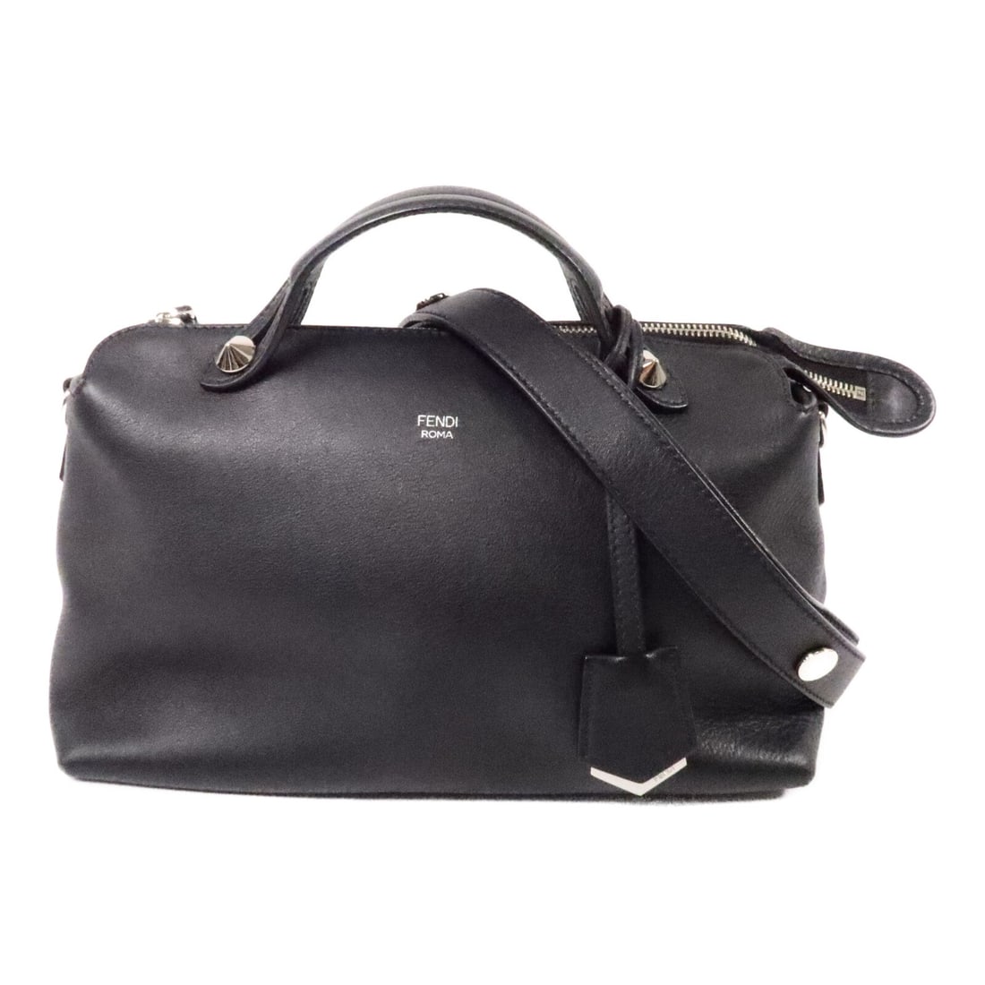 FENDI By The Way 8BL124 black calfskin 2-way shoulder bag: FENDI By The Way 8BL124 black calfskin 2-way shoulder bag FENDI SHW By The Way 2 Way Shoulder Bag in black calfskin leather, model 8BL124. This women's regular-size bag is made in Italy and offers ver