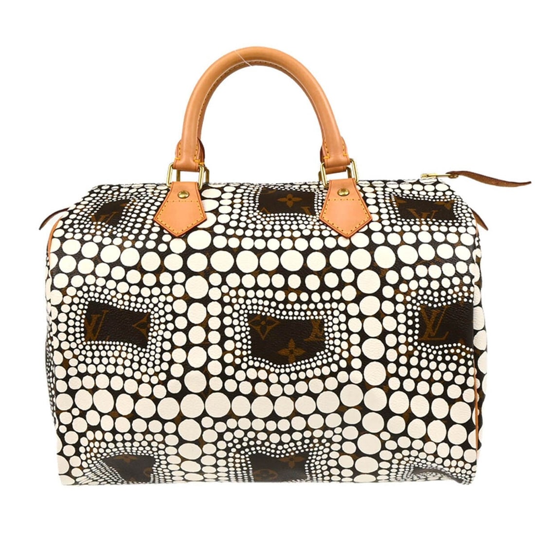 Louis Vuitton Speedy 30 Monogram Town satchel M40690: Louis Vuitton Speedy 30 Monogram Town satchel M40690 Vintage Louis Vuitton Speedy 30 handbag from the Monogram Town line in brown and white monogram canvas with leather trim and double handles. This s