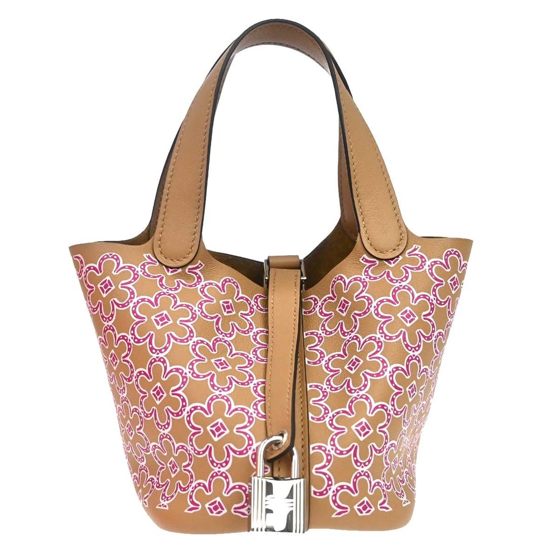 Hermes Picotin Micro Lucky Daisy Swift Leather Bag in Chai: Hermes Picotin Micro Lucky Daisy Swift Leather Bag in Chai Hermes Picotin Micro Lucky Daisy handbag in Chai Swift leather, made in France. The bag is described as being in very good condition overall,