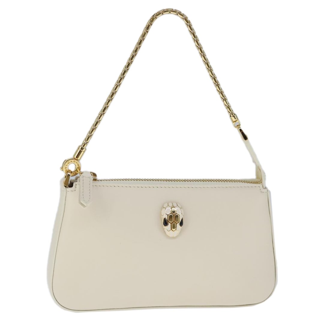 BVLGARI Serpenti Leather Accessory Pouch White Gold Italy (1 of 18)