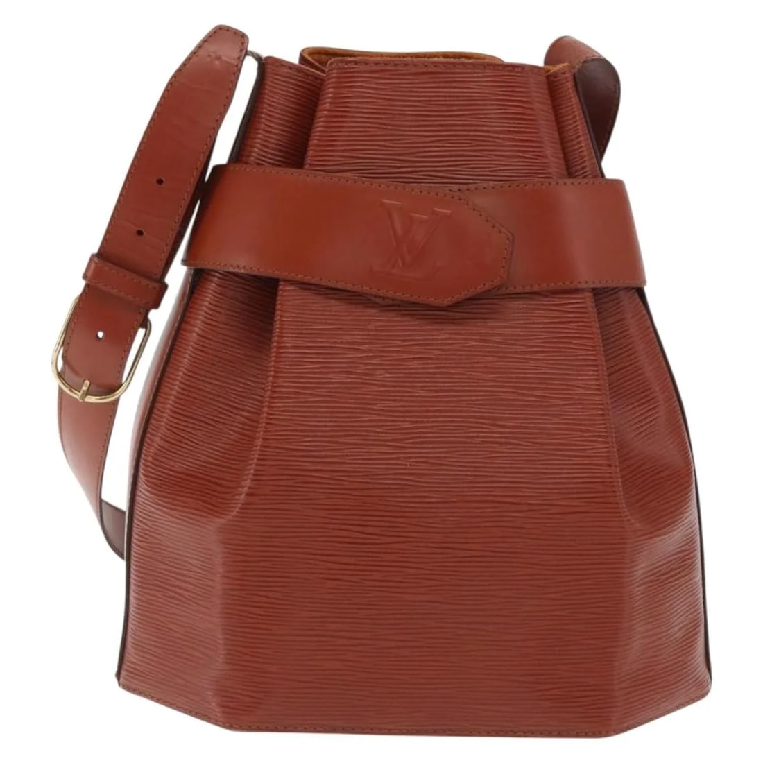 Brown Leather Vintage Louis Vuitton Sac d'Epaule Shoulder Bag 26x28x14cm (1 of 18)
