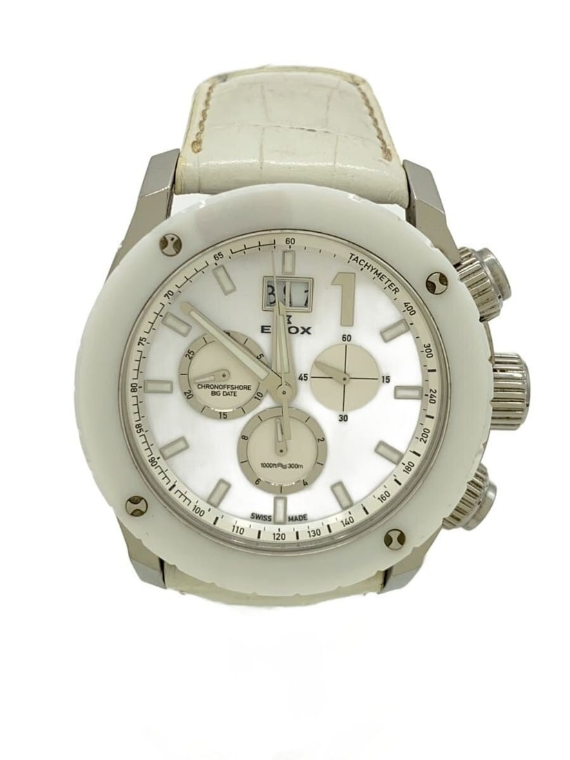EDOX Offshore 1 Men's Quartz Chronograph Wristwatch 10020: EDOX Offshore 1 Men's Quartz Chronograph Wristwatch 10020 This EDOX Chrono Offshore 1 Chronograph Quartz wristwatch is designed for men and features a Swiss-made movement. The watch has visible signs 