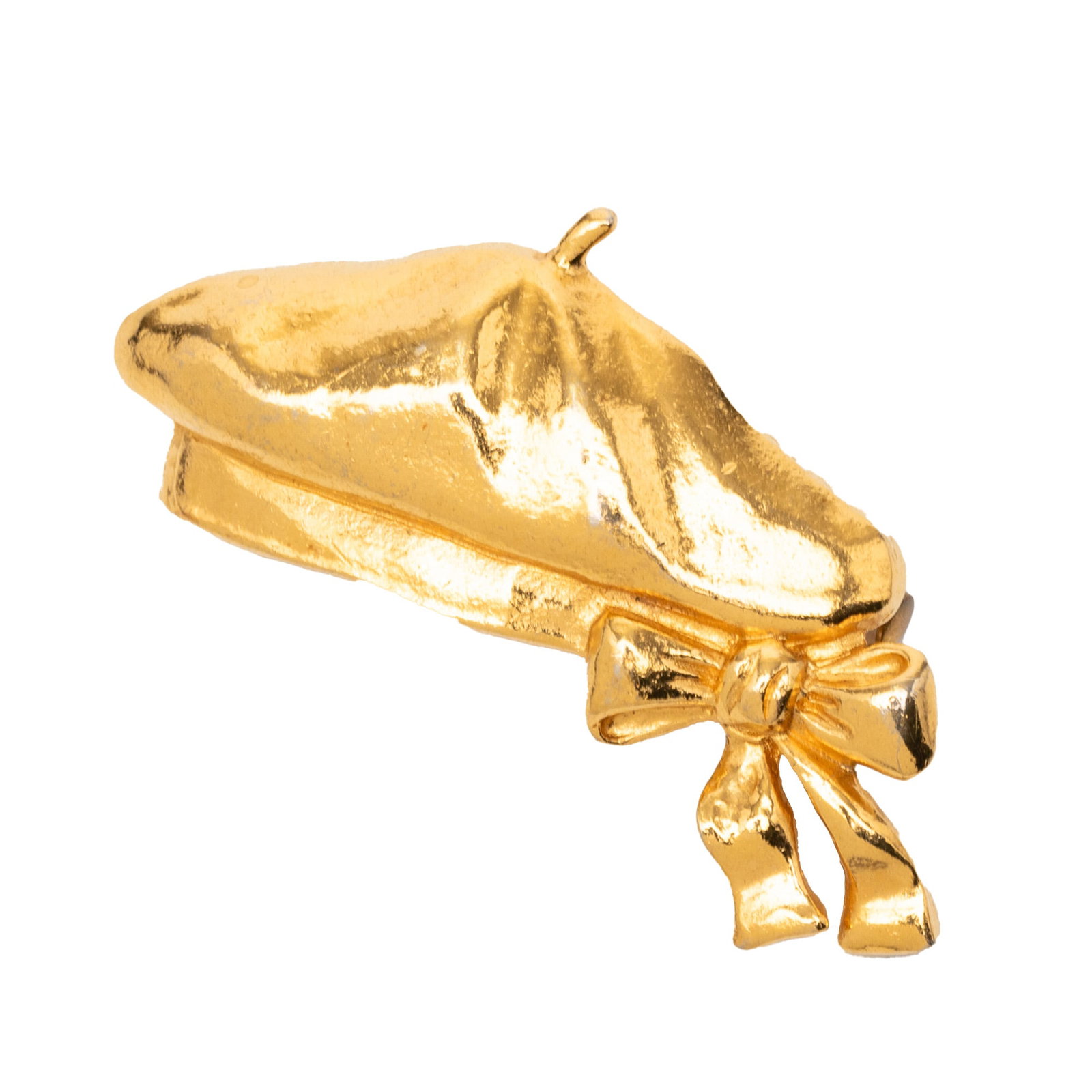 Chanel Metal Brooch with Gold Plated Beret Hat Design (1 of 3)