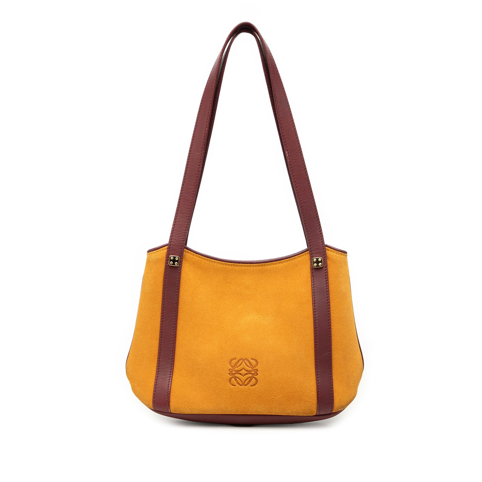 LOEWE Anagram Yellow Suede Leather Shoulder Bag (1 of 8)