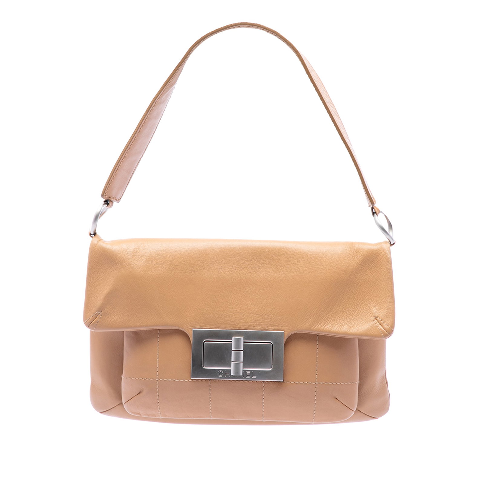 Chanel Mademoiselle Square Stitched Calfskin Shoulder Bag Brown: Chanel Mademoiselle Square Stitched Calfskin Shoulder Bag Brown Chanel Calfskin Square Stitched Mademoiselle Shoulder Bag in brown leather, made in France. It features a leather body, flat leather sho