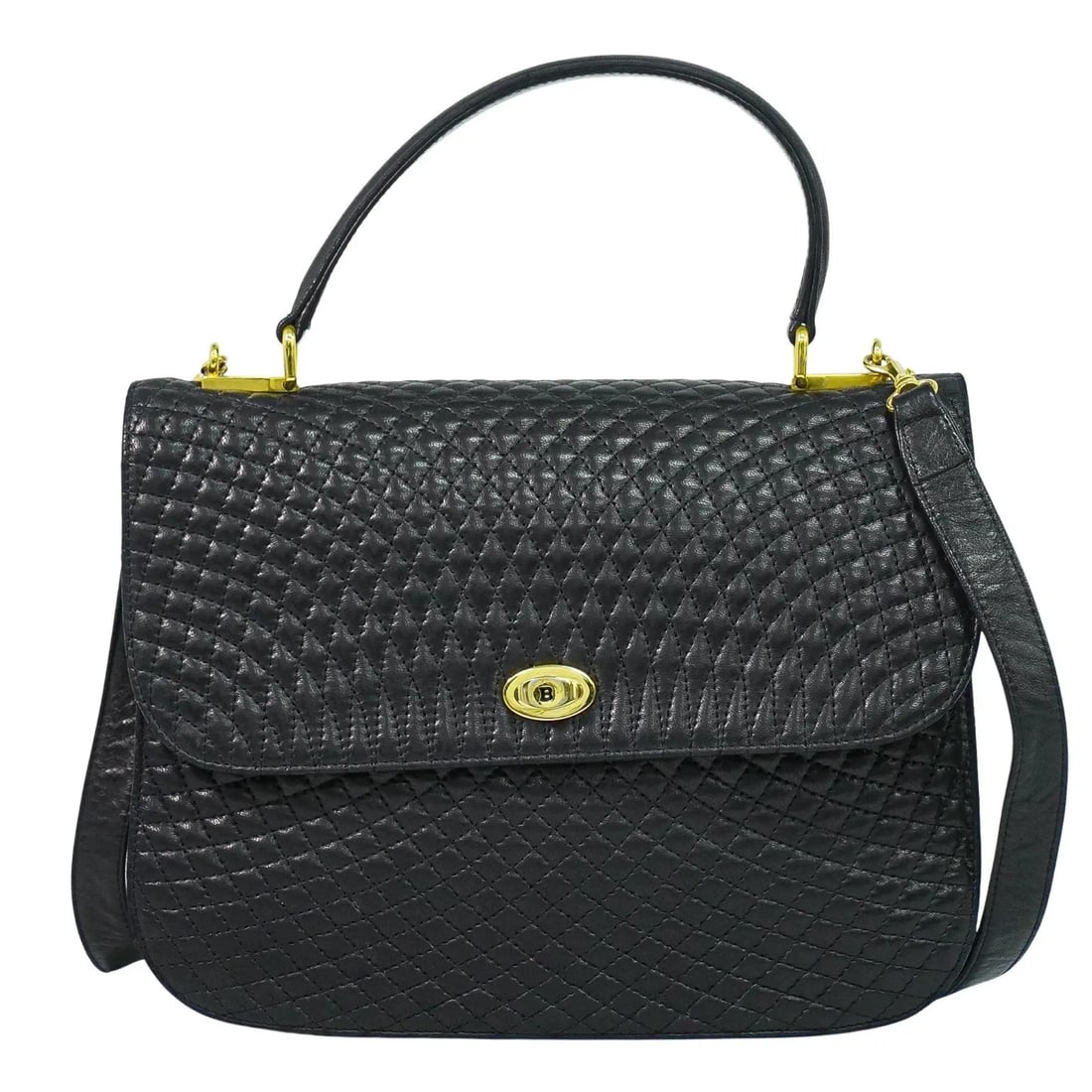 Bally Vintage Black Quilted Leather Handbag Made in Italy: Bally Vintage Black Quilted Leather Handbag Made in Italy This Bally vintage handbag features a classic quilted leather design in black, crafted for women. Made in Italy, it showcases a timeless silho