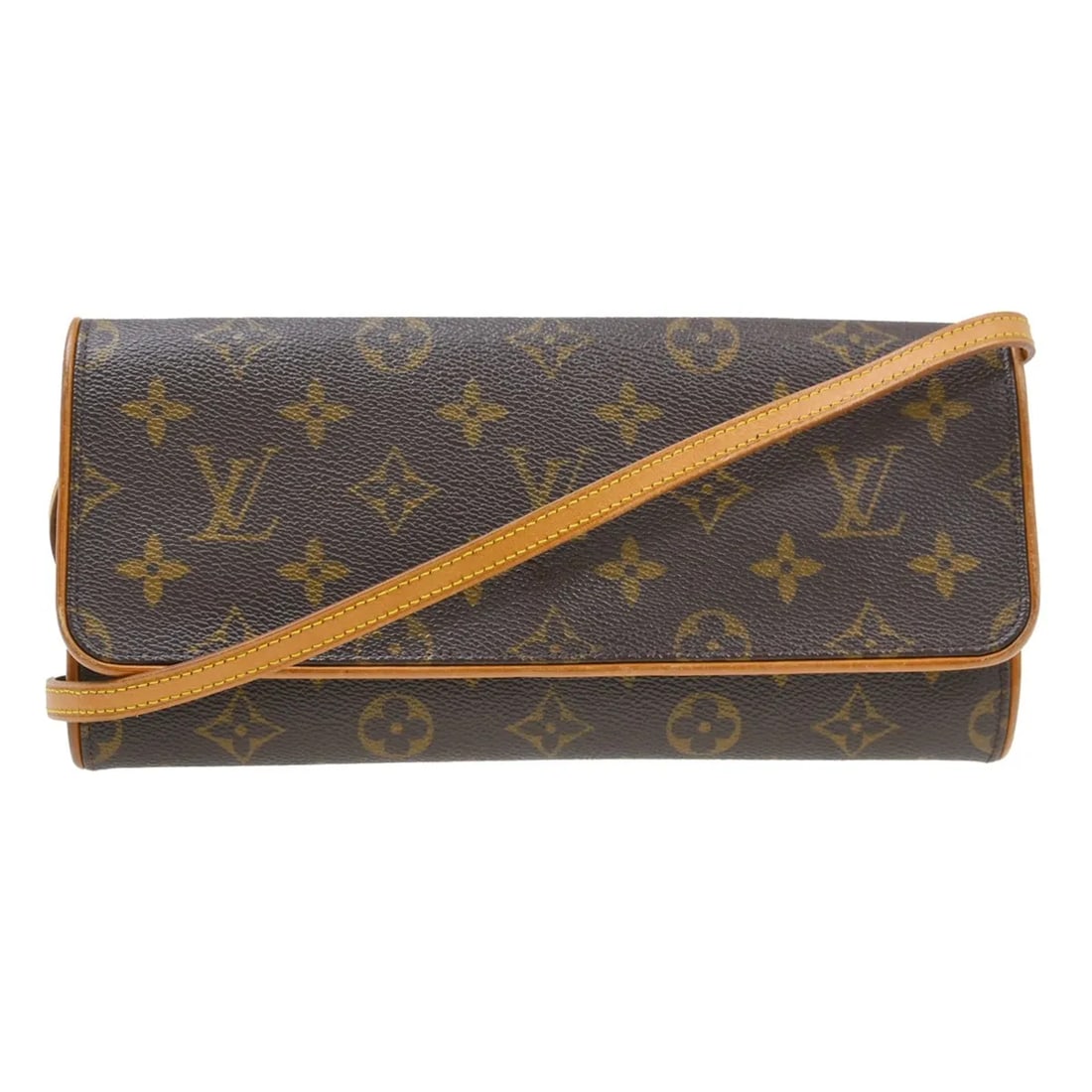 Louis Vuitton Twin shoulder bag in brown monogram canvas: Louis Vuitton Twin shoulder bag in brown monogram canvas Louis Vuitton Twin shoulder bag in brown monogram canvas. This piece is made in France and remains in good condition with visible wear from use