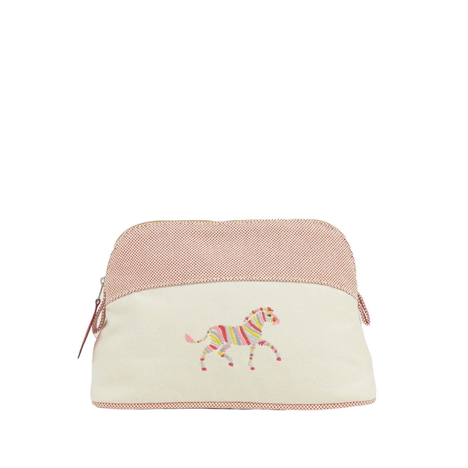 Hermes Bolide PM Rainbow Zebra Toile Fabric Pouch: Hermes Bolide PM Rainbow Zebra Toile Fabric Pouch Hermes Toile Bolide Rainbow Zebra Pouch PM in brown fabric with a canvas body, zip around closure, and interior slip pocket. Made in France and catego