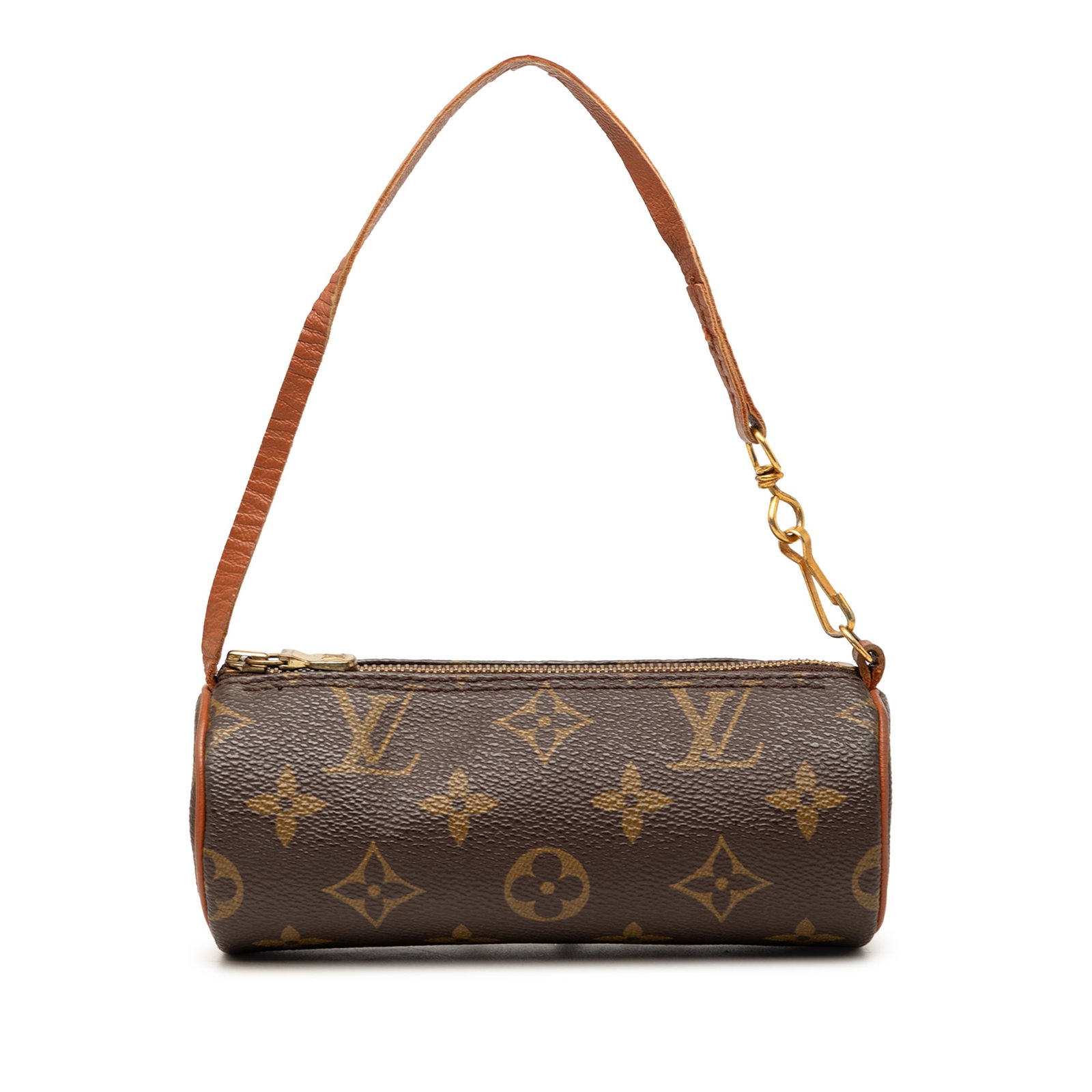 Louis Vuitton Papillon Pochette Monogram Canvas Shoulder Bag: Louis Vuitton Papillon Pochette Monogram Canvas Shoulder Bag Louis Vuitton Monogram Papillon Pochette bag from France, featuring a monogram canvas body with leather trim, a flat leather strap, and a t
