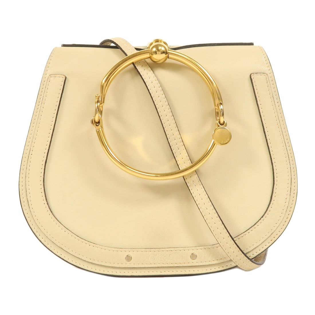 Chloe Nile Shoulder Bag Ivory Calfskin Leather with Strap: Chloe Nile Shoulder Bag Ivory Calfskin Leather with Strap Chloe Nile shoulder bag in calfskin leather with an ivory/white exterior. This women's regular-size bag is made in France and features a shoul
