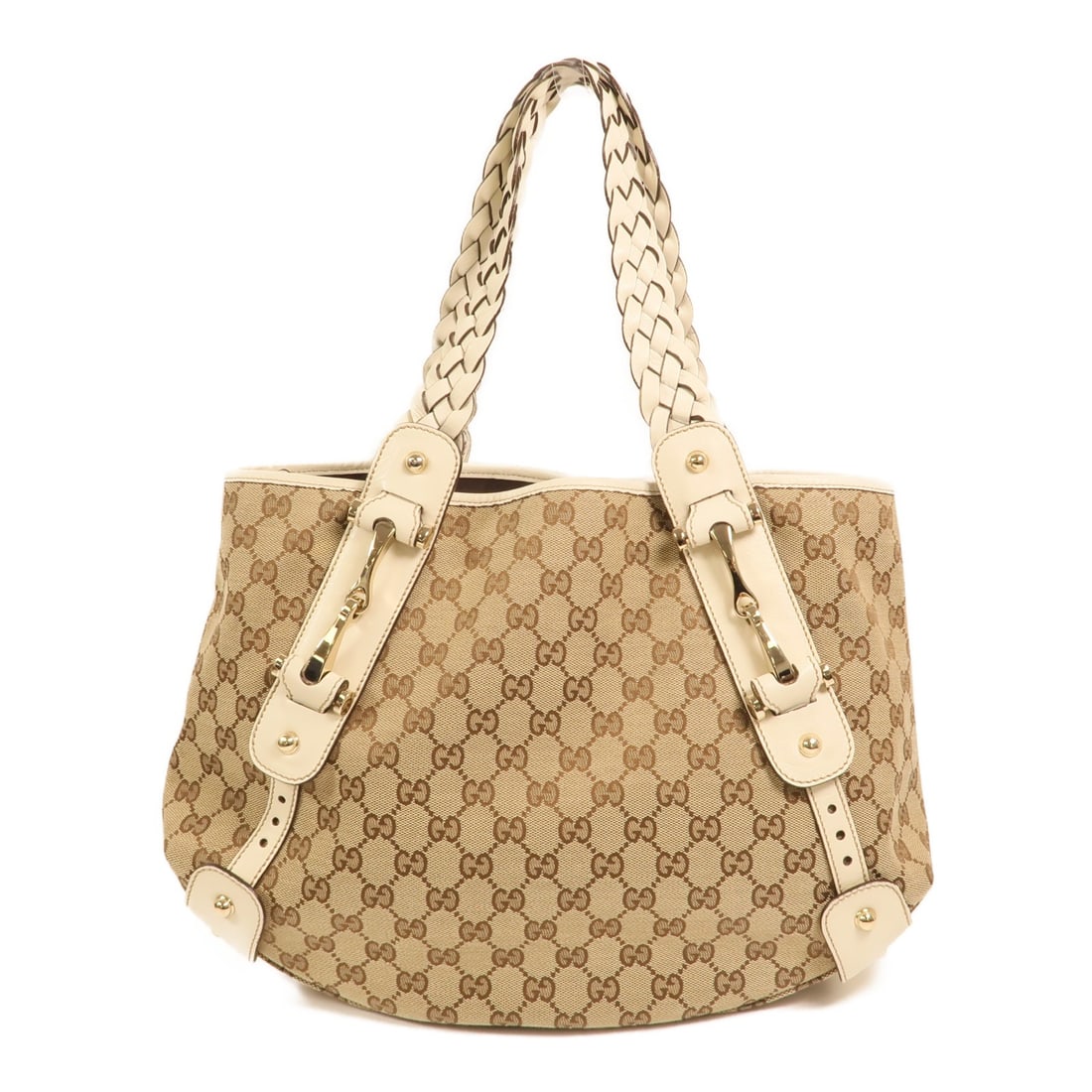 Gucci 162900 GG Canvas Shoulder Bag Beige: Gucci 162900 GG Canvas Shoulder Bag Beige Gucci GG shoulder bag in beige GG canvas, made in Italy. It features a beige frame color, one inside zip pocket, and comes with storage bags. The bag is marke