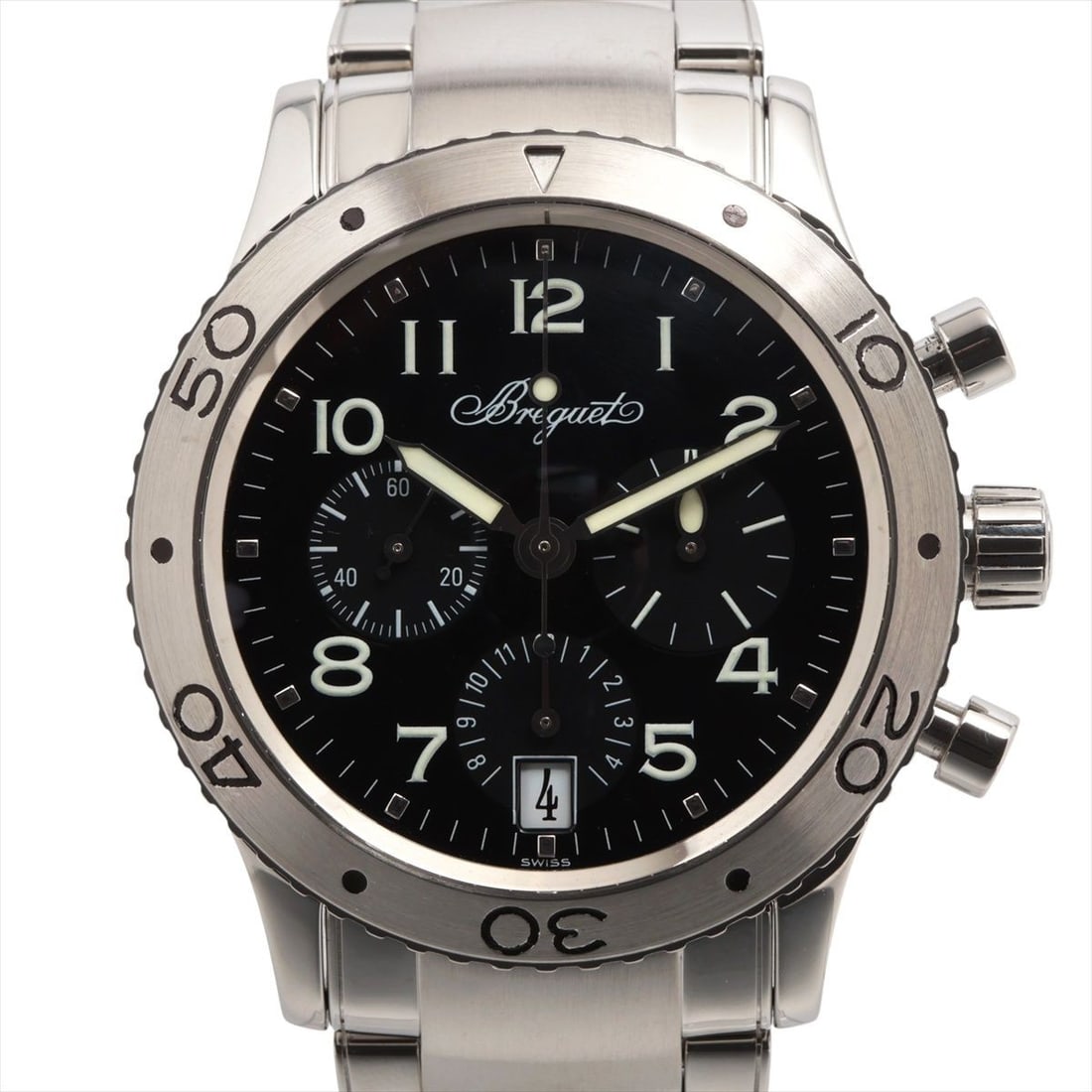 Breguet Type XX Stainless Steel Automatic Black Dial Wristwatch: Breguet Type XX Stainless Steel Automatic Black Dial Wristwatch This Breguet Transatlantique Type XX 3820ST/H2/SW9 is a men's automatic wristwatch featuring a black dial and a stainless steel case. Th