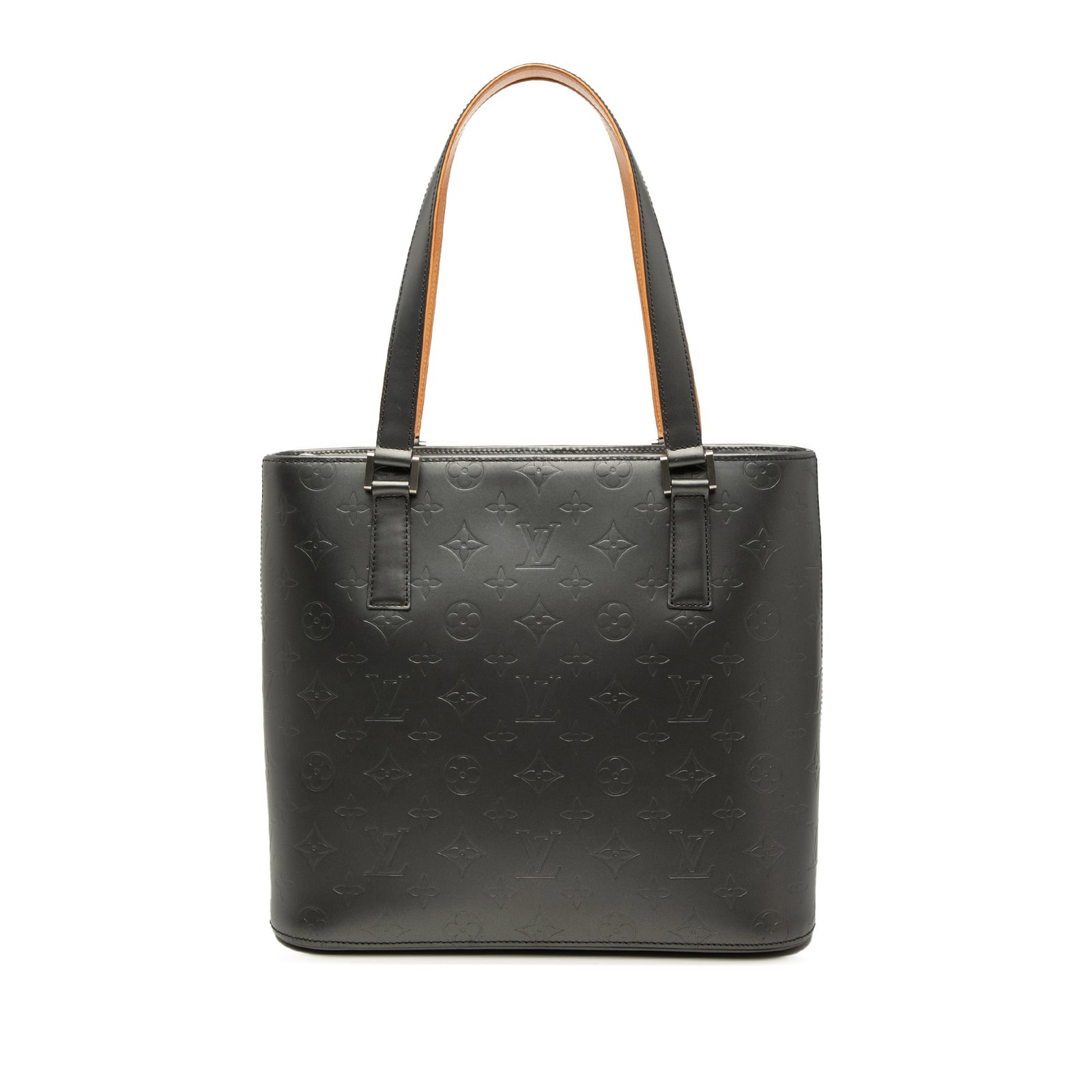 Louis Vuitton Stockton Monogram Mat Leather Gray Bag: Louis Vuitton Stockton Monogram Mat Leather Gray Bag This Louis Vuitton Monogram Mat Stockton bag is crafted from monogram mat leather in gray and features flat leather handles, a top zip closure, and