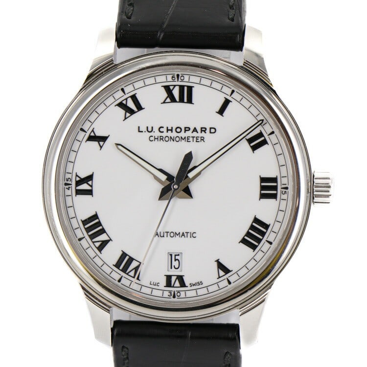 Chopard L.U.C 1937 Stainless Steel Crocodile Leather Men's Wristwatch (1 of 10)
