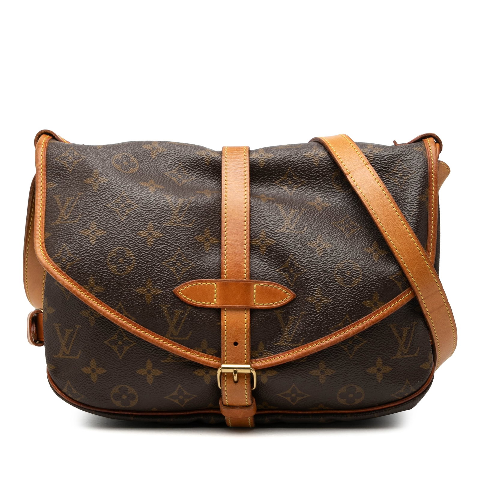 Louis Vuitton Saumur 30 Monogram Shoulder Bag Brown: Louis Vuitton Saumur 30 Monogram Shoulder Bag Brown The Louis Vuitton Monogram Saumur 30 is a brown bag featuring a monogram canvas body, a flat adjustable leather shoulder strap, and double open comp