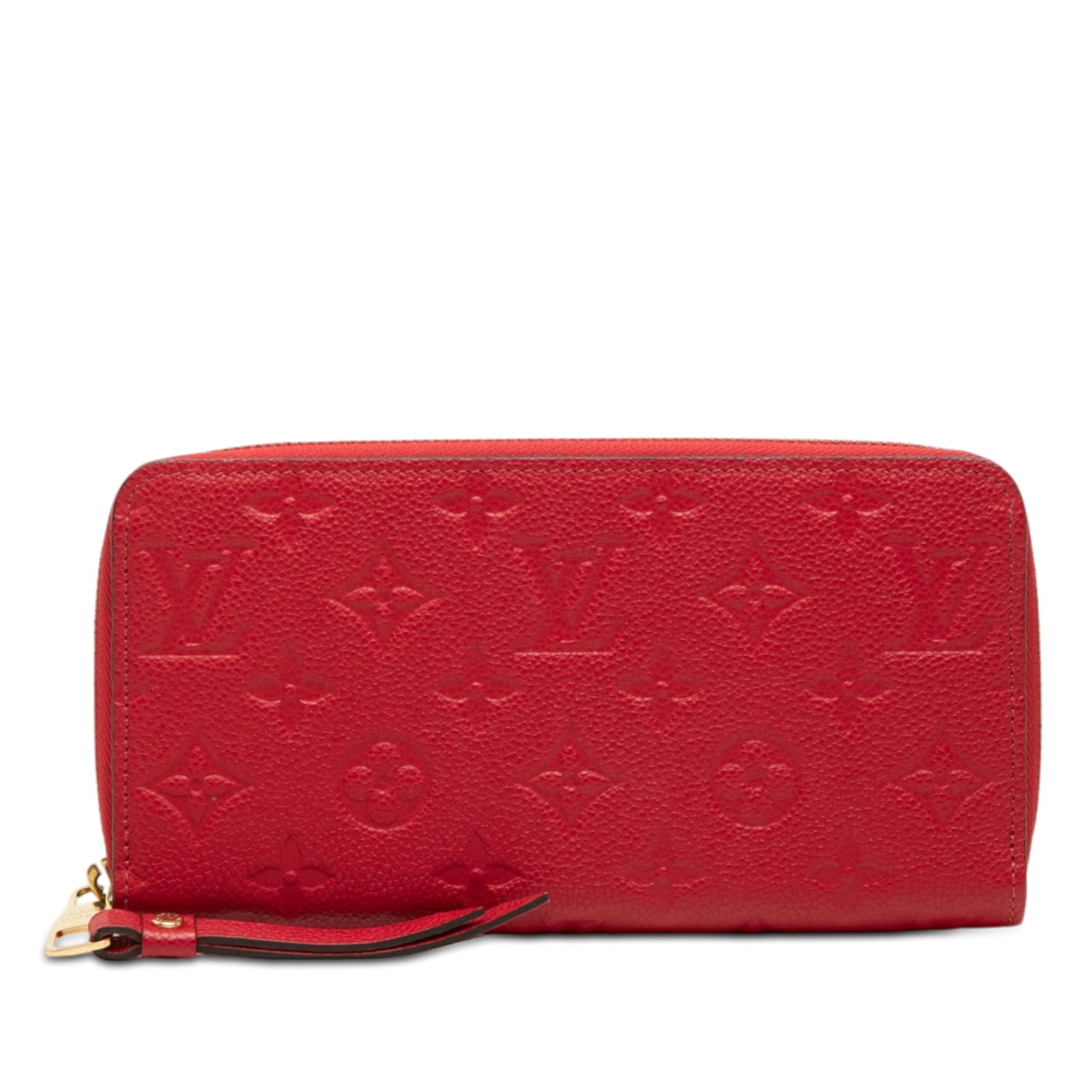Louis Vuitton Zippy Long Wallet Monogram Empreinte Leather Red: Louis Vuitton Zippy Long Wallet Monogram Empreinte Leather Red This long wallet is crafted in monogram empreinte leather with a zip-around closure and interior zip and slip pockets. It is presented in